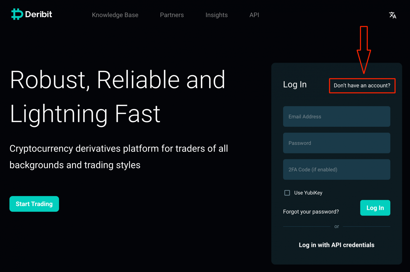 Como abrir uma conta e depositar no Deribit